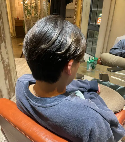 メンズセンターパート