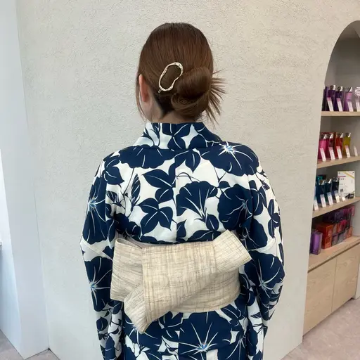 【🚃駅近】🎐顔まわりカット➕カラー➕Aujua 4stepトリートメント➕浴衣着付け👘➕ヘアセット🎐/花火大会