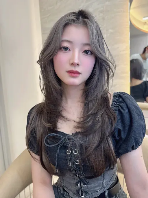 【SNS用の撮影〇な方限定】ロングレイヤーカット+カラー+韓国式ウォータートリートメント🫧割引サービスメニュー