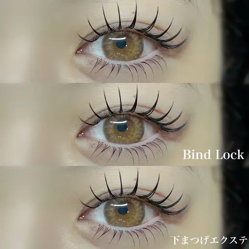 ★人気No.1メニュー★【上下セット】バインドロック 上160本(80束)＋下まつげエクステ50本まで