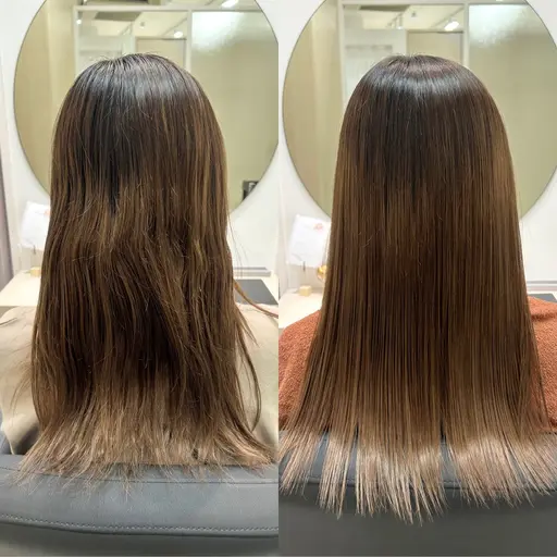 【🖤🌹髪質改善縮毛矯正で最高の艶髪を永遠に✨】クオライン矯正+カット+トリートメント+内部補修tr