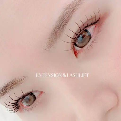 【エクパ】　束感まつエク＆パーマ　LEDフラットラッシュ120本