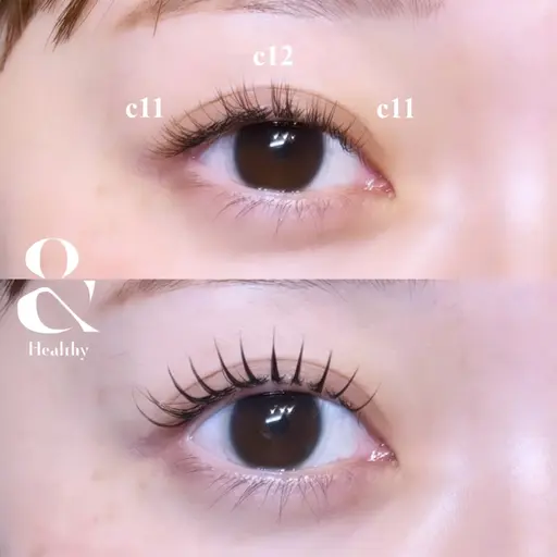 ＆healthy エクステ120本＋パーマ（Wケア付）