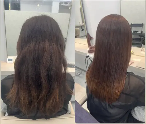 平日限定‼️うる艶酸性ストレート‼️リファファインバブル付シャンプートリートメント