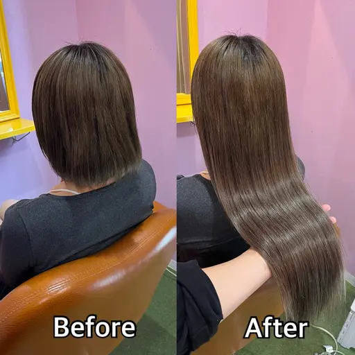 エクステ長さおへそ辺り🐻（小さい編み目）人毛ちび編み込みエクステ80本140ｇ⭕️13500円