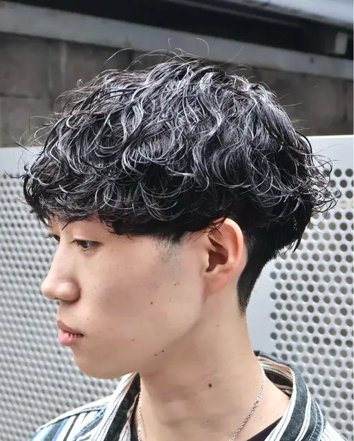 【梅田波巻き特化】セット簡単◎                        メンズカット＋波巻きパーマ＋TR