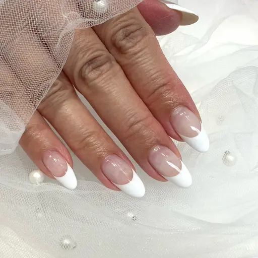 オフなし［ジェルネイル］ハンド 白フレンチ（クリアベース）※お色変更不可