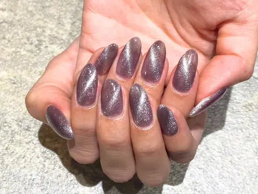 ⚠️補足説明必読⚠️【ジェル】オフ無し🦋ワンカラー🦋マグネットorミラーネイル