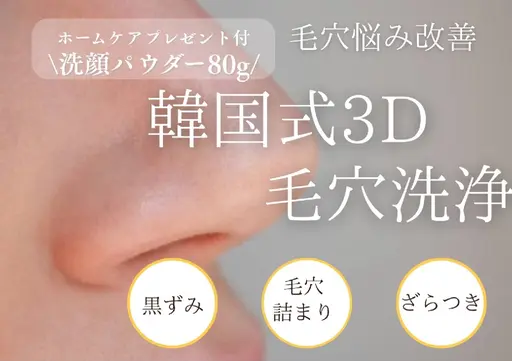 ￥19,800→￥10,000 【ホームケア洗顔付🌷】韓国式3D毛穴洗浄