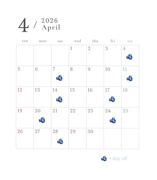 🍴monthly schedule 🫖