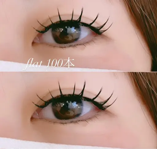 フラットラッシュ100本 ♥オフなし♥アイシャンプー込