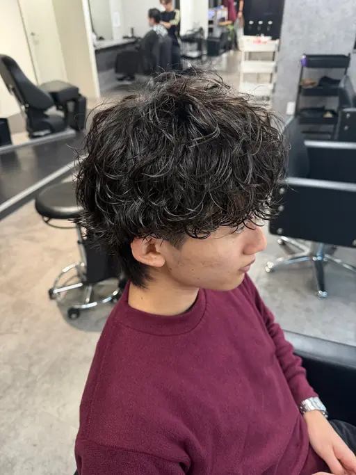 【🔥お悩み解消パーマ🔥】　　5500円メンズカット＋パーマ＋眉カット　　　　　🌟超時短3分でセット