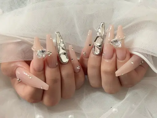 長さだし★2本埋め尽くし&ワンカラーorラメネイル