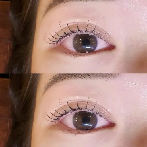 まつ毛パーマの練習モデルとなりますのでデザイン等、ご希望に添えない場合がありますのでご了承ください。