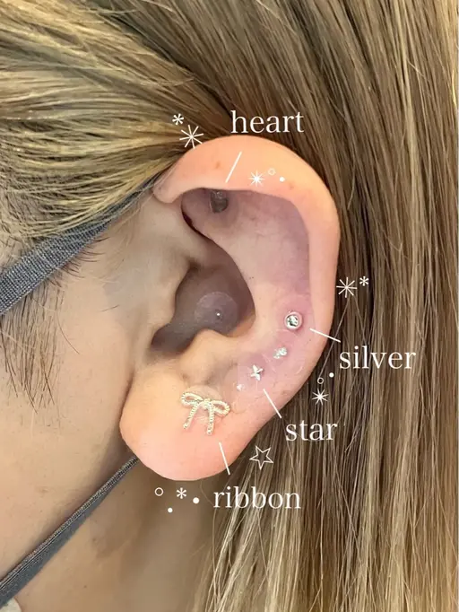 耳つぼジュエリー💎片耳8つまで(パーツ片耳5個まで)