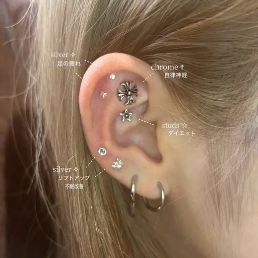 💎SNSで大人気✨️耳つぼジュエリー両耳8粒