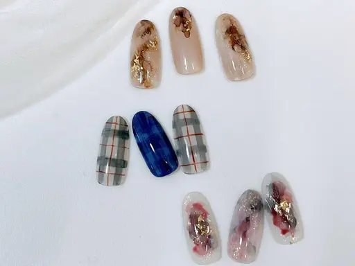 【オフあり】インクデザイン※デザイン3種からお選びください⚠️現金のみ/お直し不可)※注意事項あり/パラジェル変更可