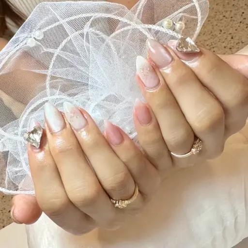 オフ込みワンカラーorグラデーション(リボンorハートパーツ付き)