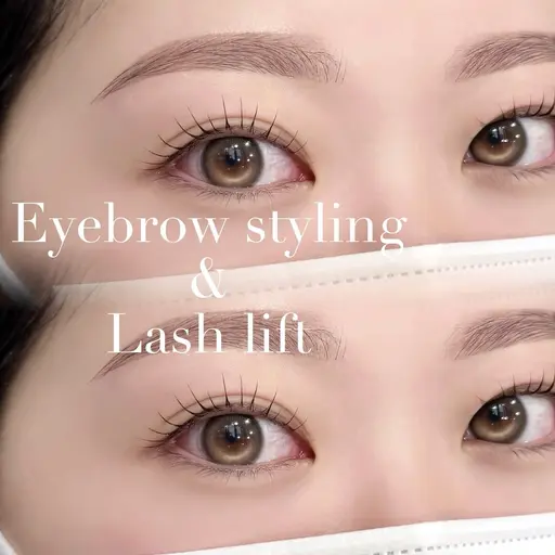 アイブロウ(間引き、メイク付き)+上まつげパーマ🩶