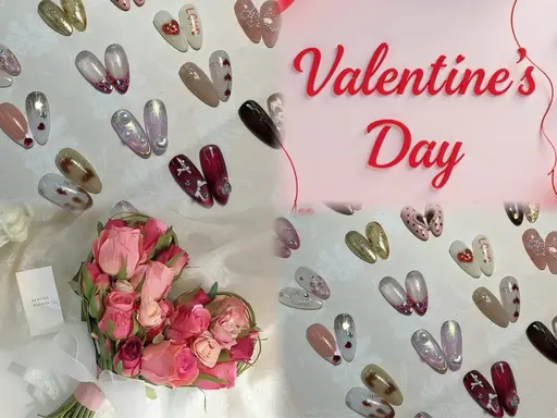 NEW 【バレンタイン限定】4本組み合わせるバレンタイデザインンコース