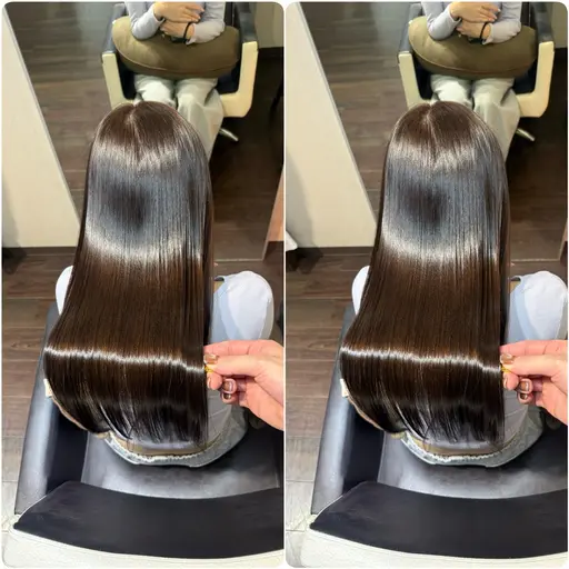 🌹リニューアル特典☺️前髪カット+縮毛矯正+薬剤除去+髪質改善