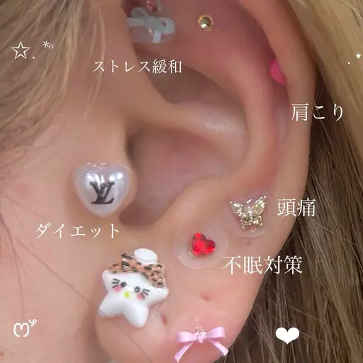 ＼大流行♪／【☆トレンド☆耳つぼジュエリー】(両耳合計12個)