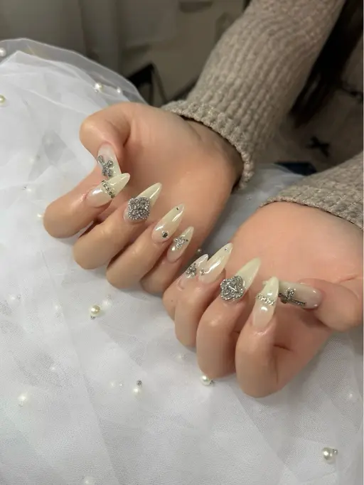 【人気No.1】💙チップ10本長さだし+designネイル💙