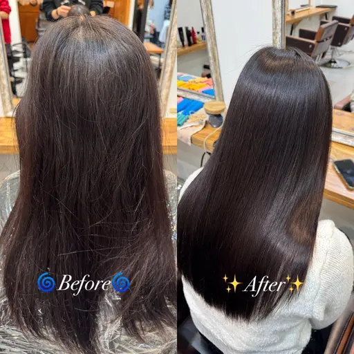 【✨️人気NO.1🏆】🌀うねりや広がる癖毛に悩む方必見👀酸性ストレート✨️+12step髪質改善TR🍯