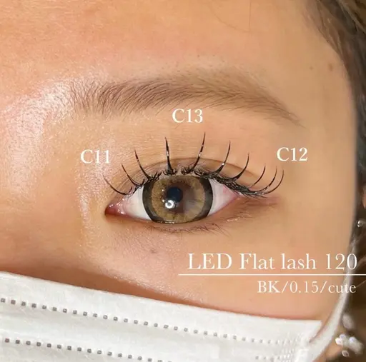 【3/6~3/23】LEDフラットラッシュ120本 90分/ブラックのみ ¥2,200-