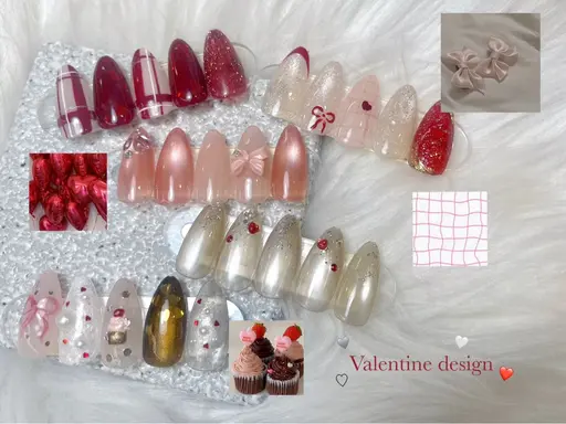 ❤️ 【Valentine限定】❤️上品ハート×艶ネイル7800