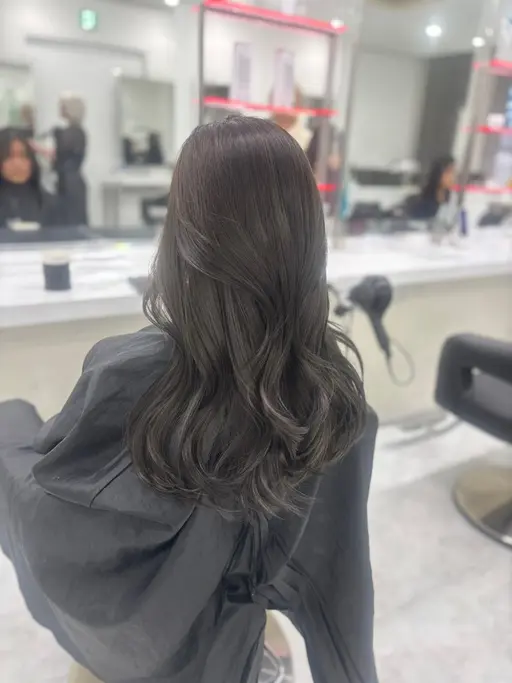 重たく見えないちゅるんと質感カラー🎀🫧《ワンカラー+炭酸spa+韓国風くびれ巻き仕上げ》