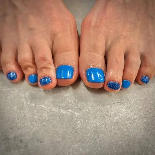 〖平日限定〗フット🦶ワンカラー/ラメグラ🩵¥5,500- 《ソフトジェルオフ無料》