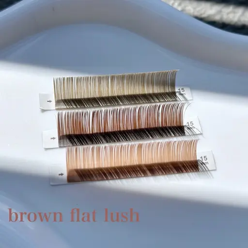 選べるブラウン🤎フラットラッシュ120本(Cカール0.15 /8​〜​15mm限定✨)２回目以降＋500円