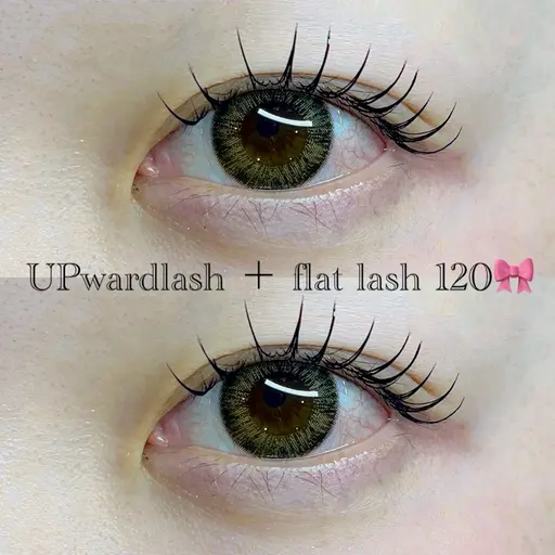アップワード＋フラットラッシュ100本🪽オフ/コーティング無料🫧