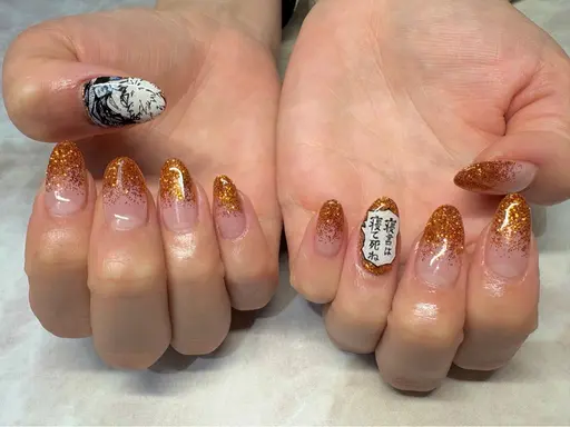 【ご新規様】モノクロ痛ネイル2本＆ワンカラーorグラデーション