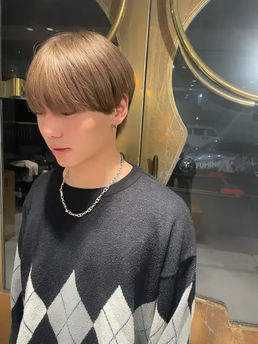 【ミニモメンズ限定🌈】カラー＋メンズカット＋眉カット！内容盛り沢山なメニューを合わせた透明感抜群カラー🌼#韓国#暖色