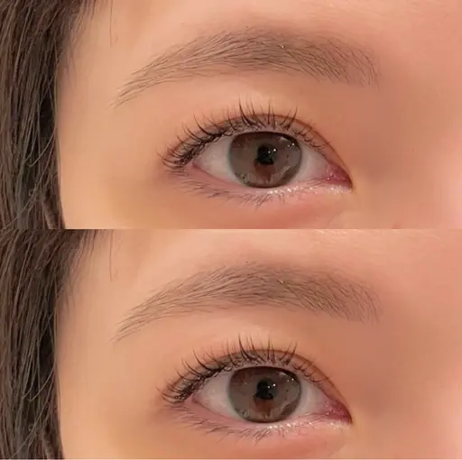 アイブロウ×まつげパーマ🩵　　　　　　　　　　　　　（仕上げメイクあり）間引き追加の場合別途で1100円頂きます。