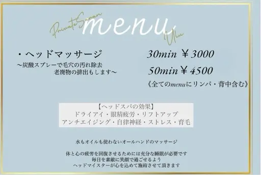 ドライヘッドスパ​〜​🌿‬30分コース🌿‬​〜​