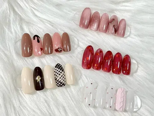 【オフなしの方】可愛すぎる!!選べるバレンタインネイル♪カラー変更OK！！