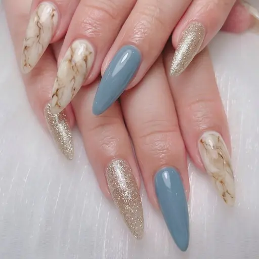 【4/8～9限定】大理石アート4本コース《ソフトジェル付替オフ無料》