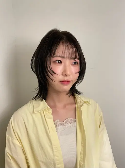 【✨人気No.1メニュー！✨】韓国ハッシュカット、レイヤーカット+髪質改善ケアカラー