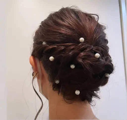結婚式参加用まとめてセット(ヘアセット＋ヘアアクセ＋イヤリング)