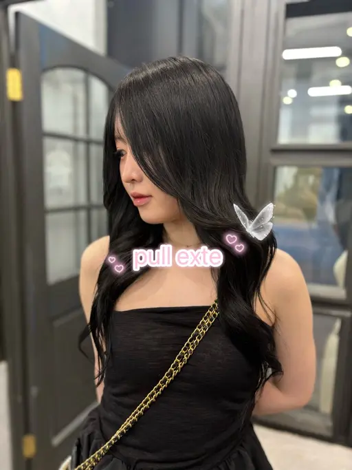 韓国風❤︎艶髪カラー＋プルエクステ　プラチナ42センチ60本＋馴染ませカット