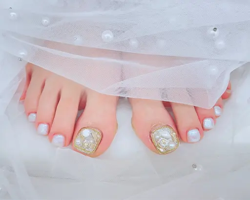 【人気フットネイル】オフなしワンカラ／ラメ★5月タイムセール★￥5800