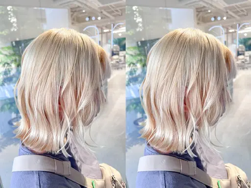 【クーポン人気No.2】ケアブリーチ+髪質改善カラー+うる艶TR込み¥15000