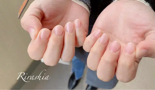 【オフなし/特別価格】 自爪育成＆補強【クリアジェル】（ケア/保湿ハンドマッサージ付）バレない自爪風or極艶仕上げ