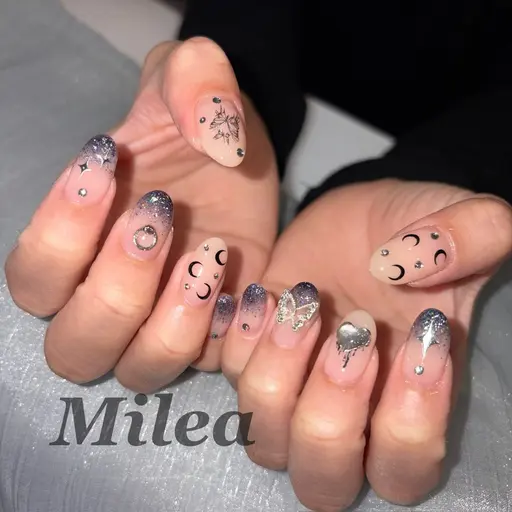 アート５本✨90分以内にできるアート💅✨(ストーン8粒まで無料、初回オフ込み)通常¥7700→¥7200