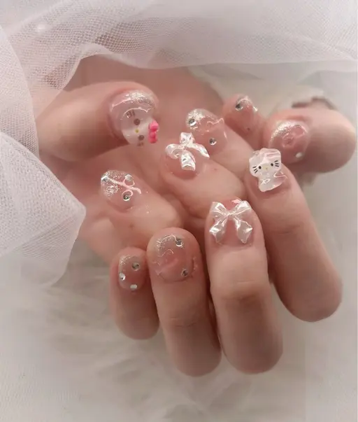 【Jrネイリストクーポン💘デザイン事前に送ってください💖】10本アートネイルモデル🌹¥6600