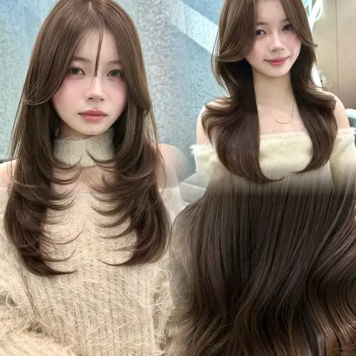 2月限定❣️【高発色＆透明感カラーにしたい方おすすめ‼️】🌈ブリーチなしWカラー🌈＋小顔カット✨️＋1step TR