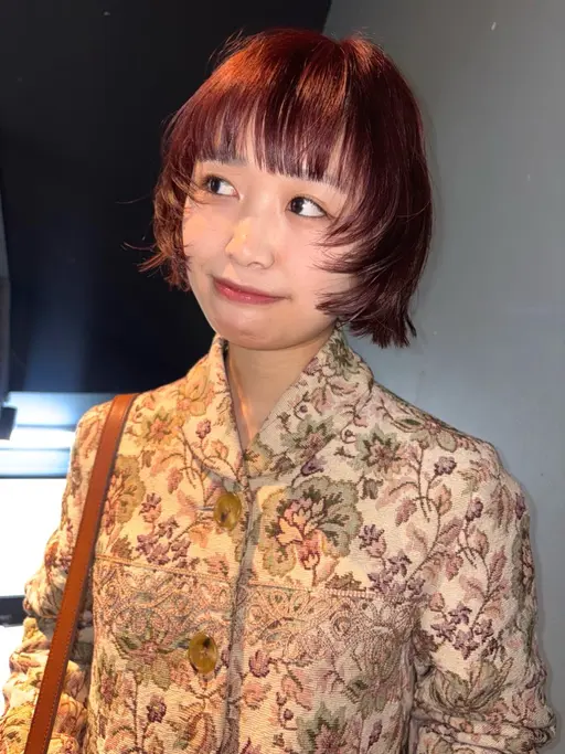 【平日限定メニュー🎀ボブカット＋ダブルカラー】ブリーチなしのダブルカラー🍷/中明度カラー🍩